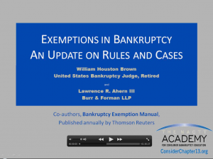 GIMME SHELTER:- Using Exemptions Under the Bankruptcy Code  