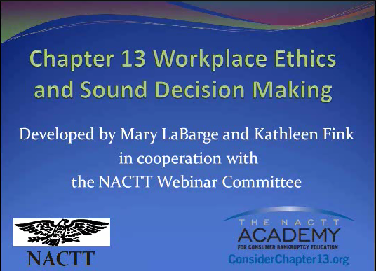 Chapter 13 Workplace Ethics and Sound Decision Making